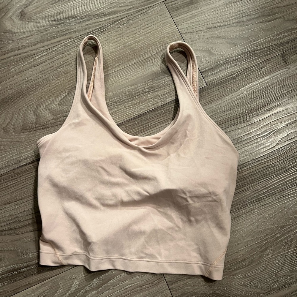 LULULEMON PINK CROPPED ALIGN VNECK TANK SIZE 4